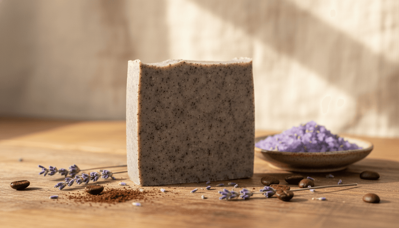 Calm handmade vegan coffee soap - view 2
