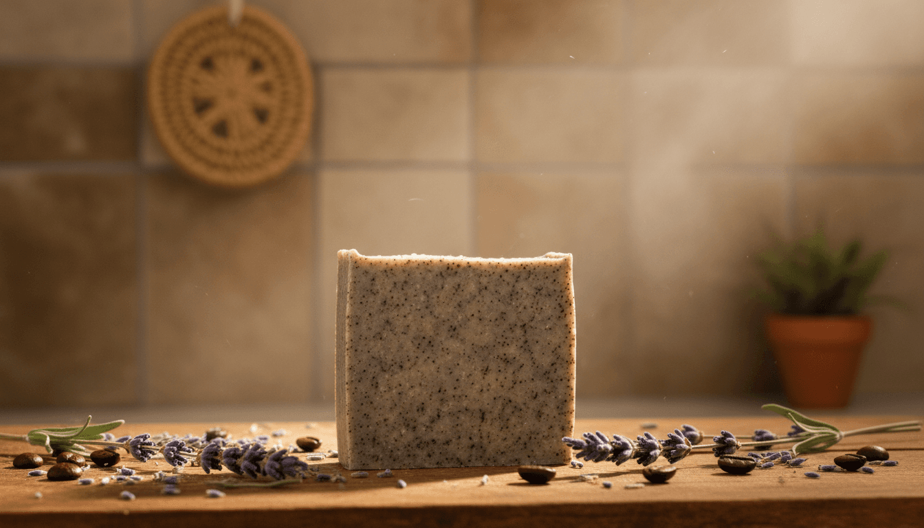 Calm handmade vegan coffee soap - view 3