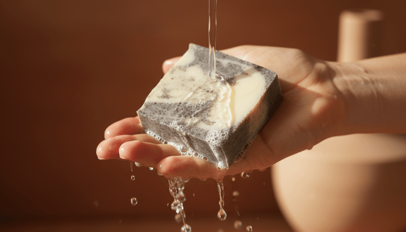 Sunny Sage handmade vegan coffee soap - view 3