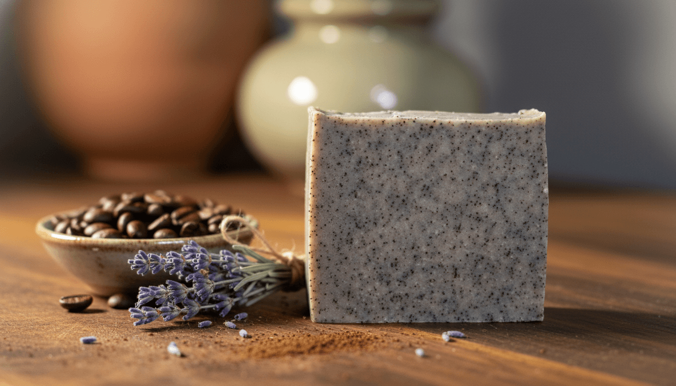 Calm - handmade vegan coffee soap with recycled coffee grounds from Munich