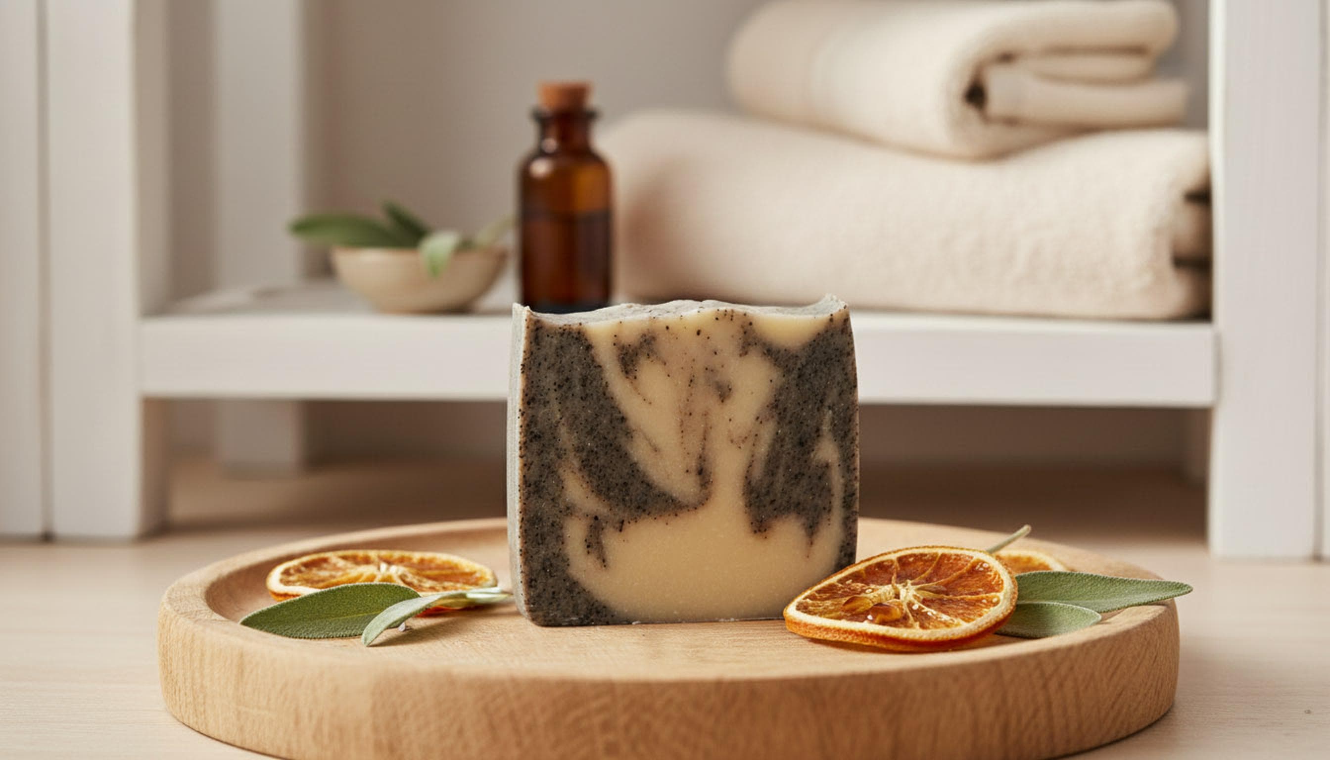 Sunny Sage - handmade vegan coffee soap with recycled coffee grounds from Munich